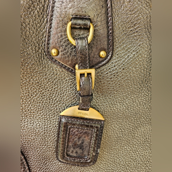 EUC Prada Metallic Gold leather Tote - Picture 6 of 17